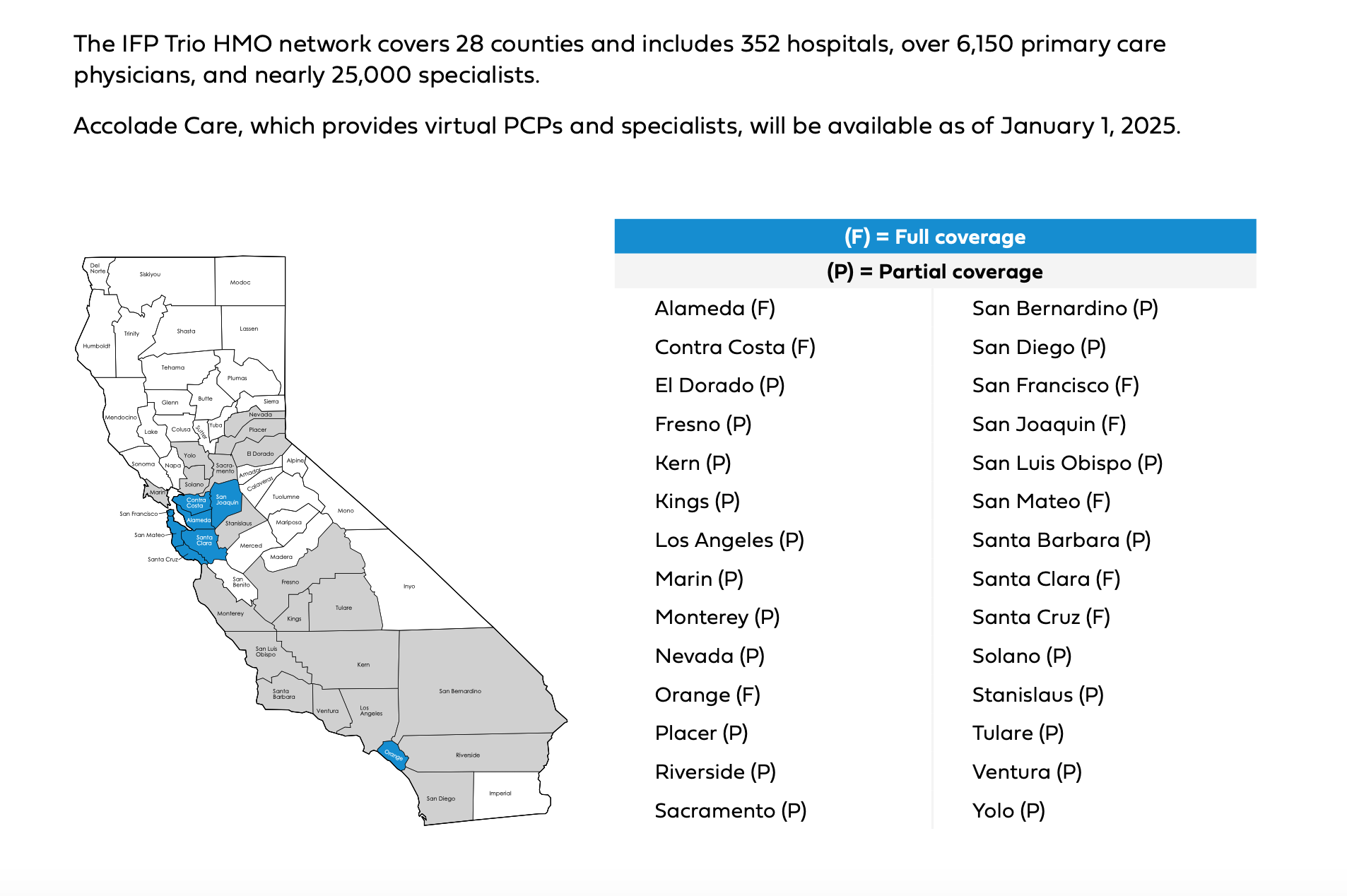 2025 Blue Shield Trio HMO Plans coverage